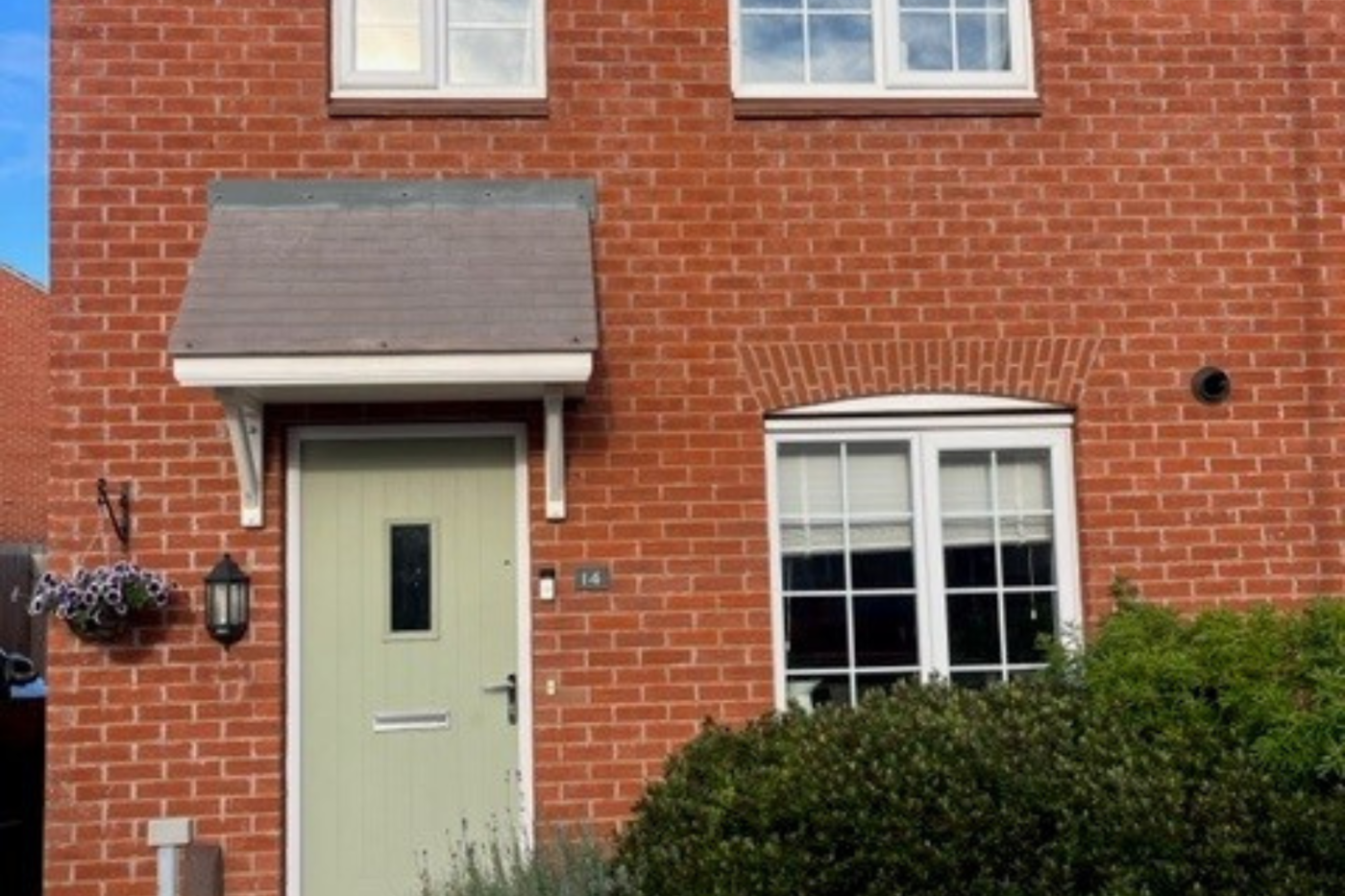 Front of a semi-detached home in the sunshine
