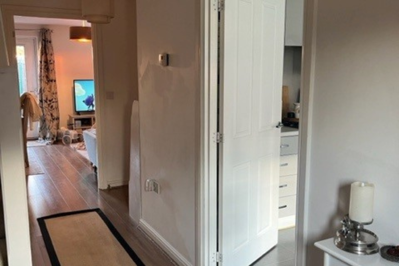 Hallway looking through to the living and kitchen