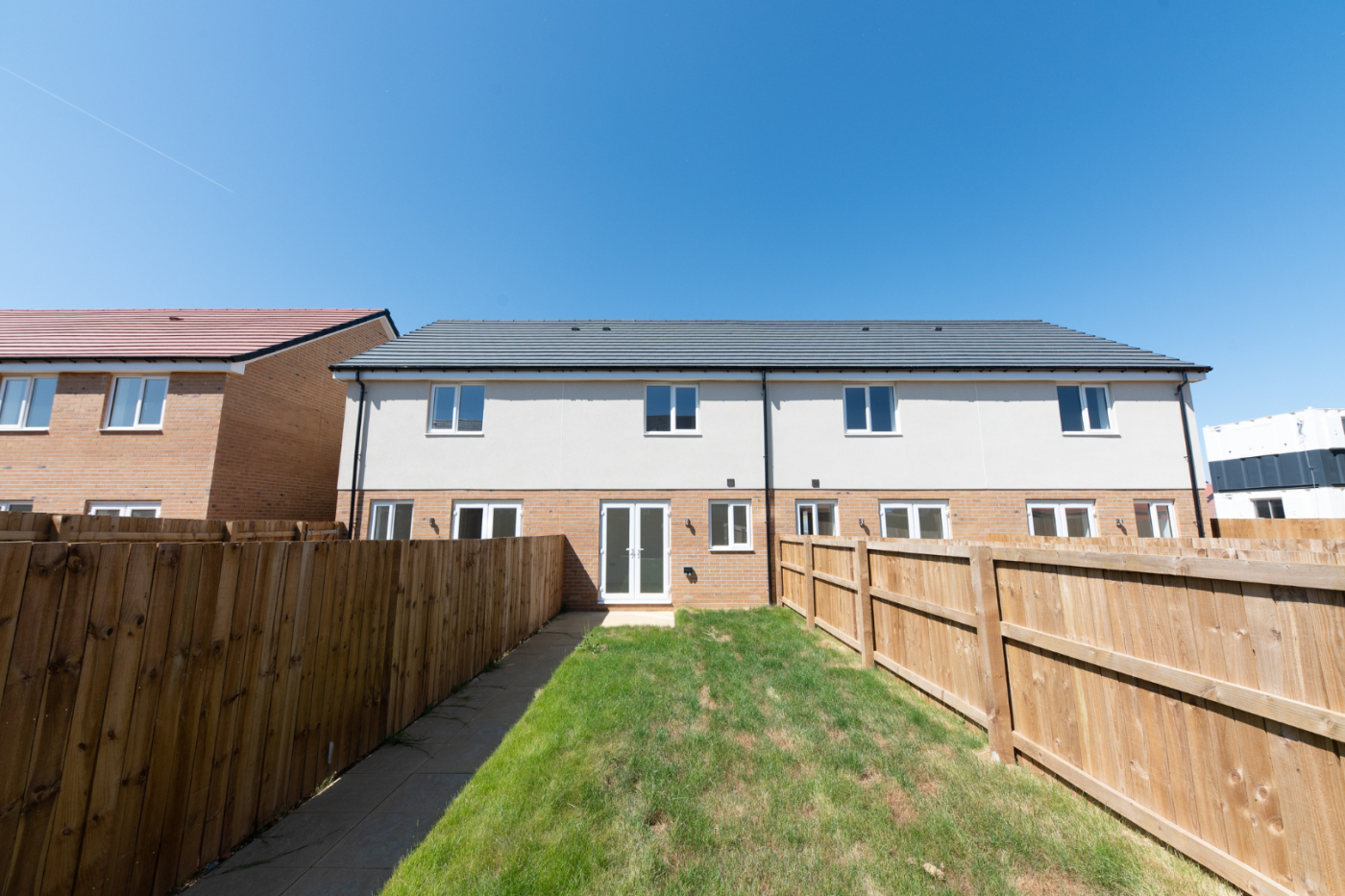 Rear garden through patio doors