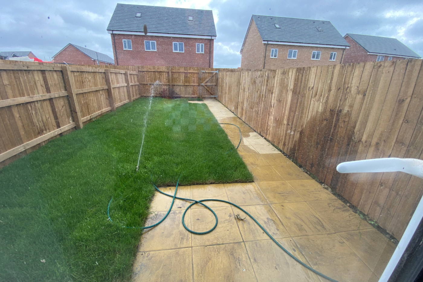 Rear garden through patio doors