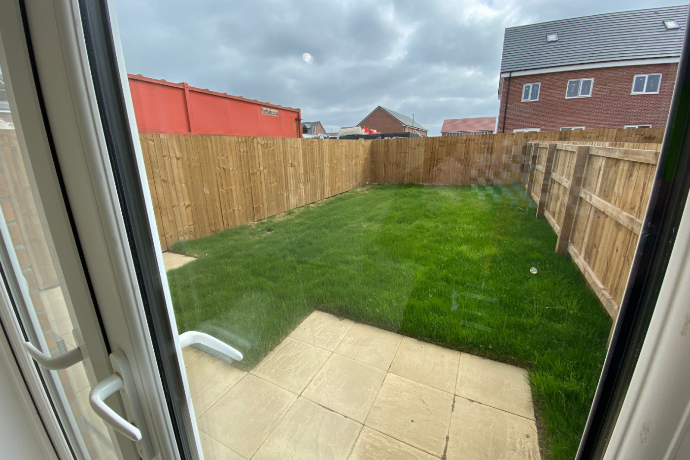 Rear garden through patio doors