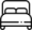 Line icon of double bed