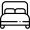 Line icon of double bed