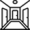 Line icon of hallway with 3 doors
