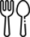 Line icon of fork and spoon