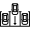 Line icon of 3 parked cars in bays