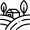 Line icon of a house on a hill with trees