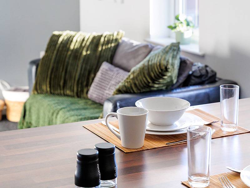 Living room with sofa and table