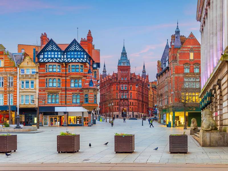 Nottingham city centre shopping street