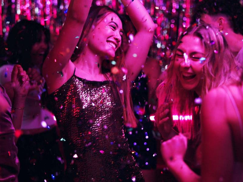 Students dancing in a nightclub