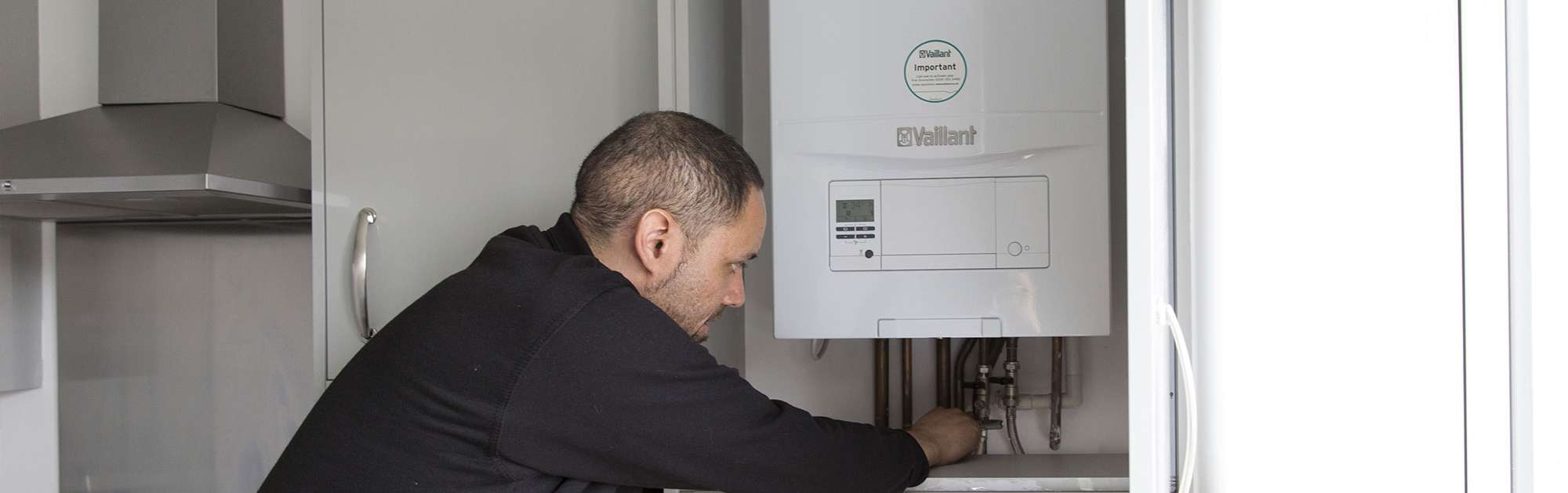 Man fixing boiler