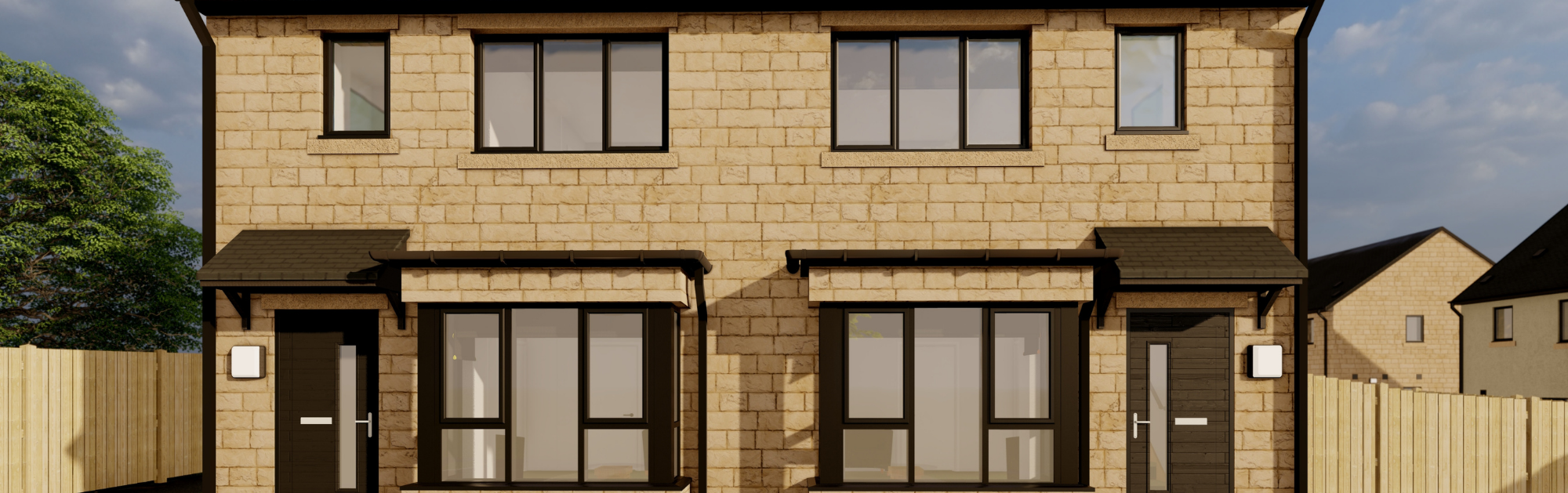 CGI of semi detached houses