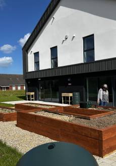 A community garden in the sunshine