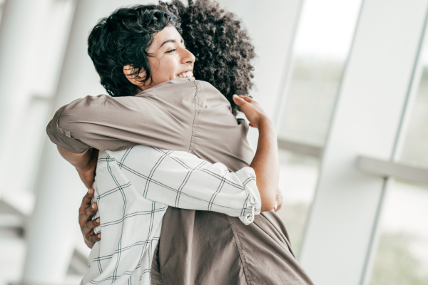 Friends hugging