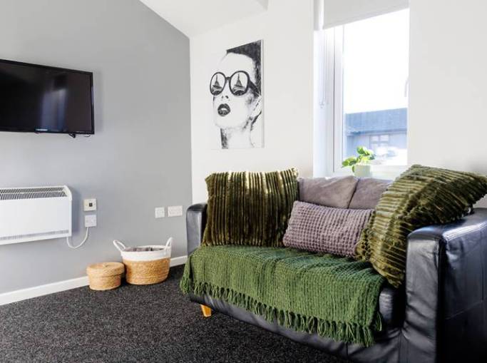 Shared living space with sofas