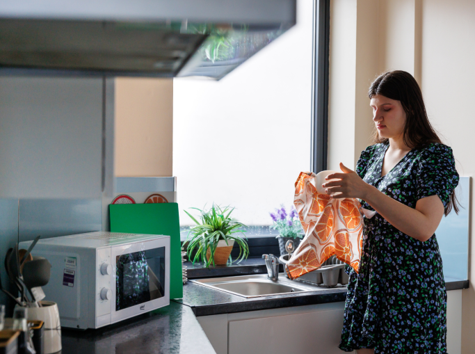 Student kitchenette and table