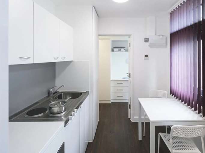 Student kitchenette and table