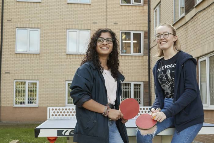 Two students at Raleigh Park student accommodation