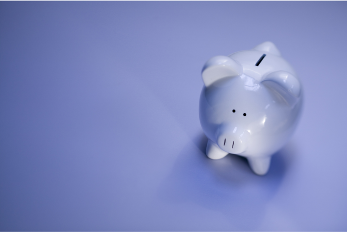 White porcelain pig money box
