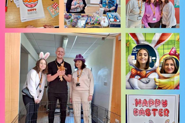 Various pictures showing people enjoying Easter