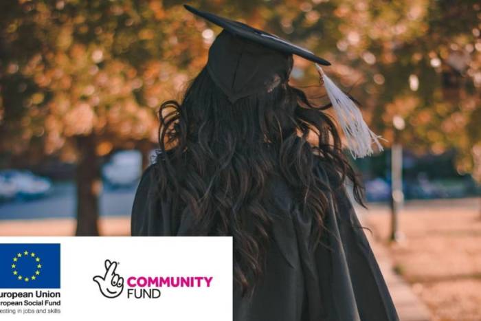 Woman in graduation attire