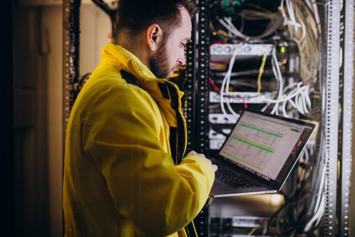 Man working on his Laptop