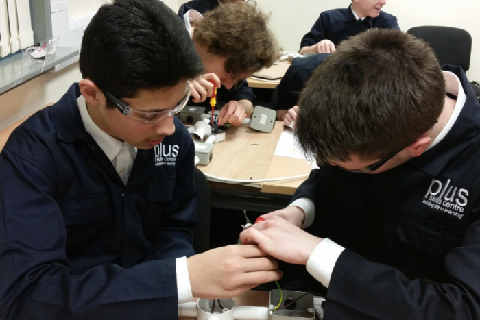 Two young people working together