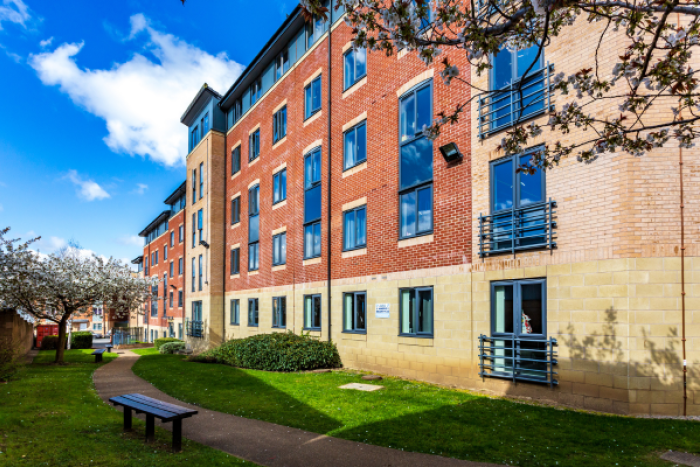 A block of flats in the sunshine