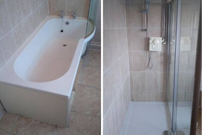 Before and after photos of bathroom