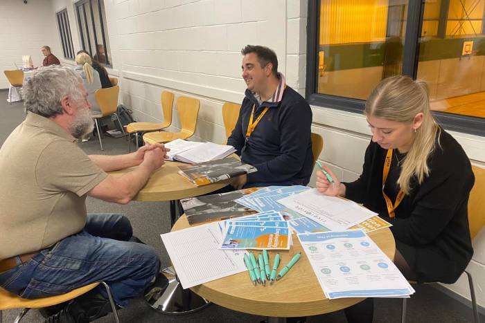 People at the job zumba event
