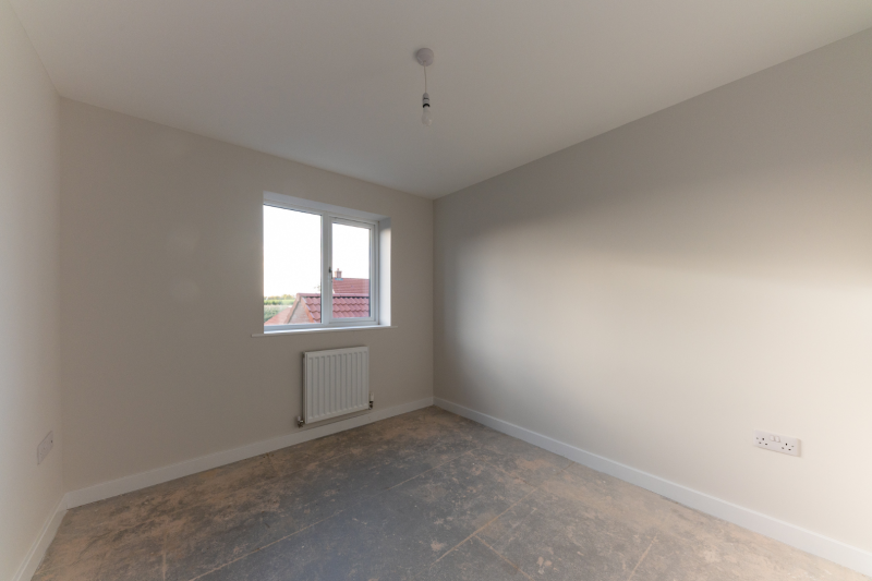 empty bedroom with white walls