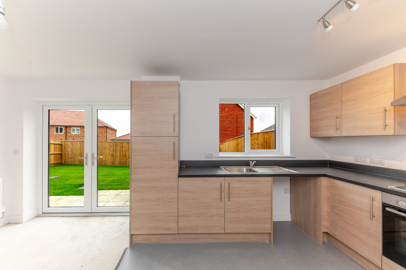 Kitchen diner with view onto garden
