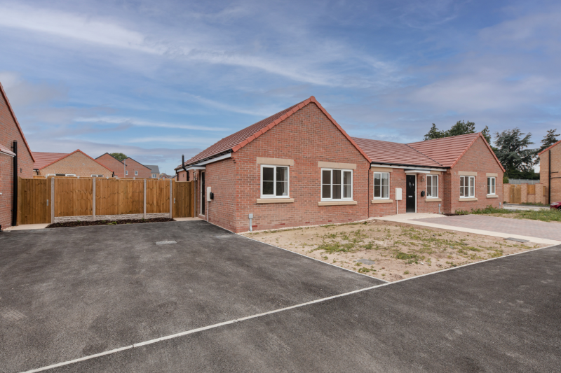 Front of an end terrace bungalow