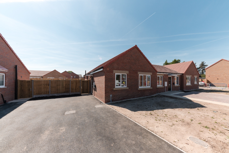 Front of an end terrace bungalow