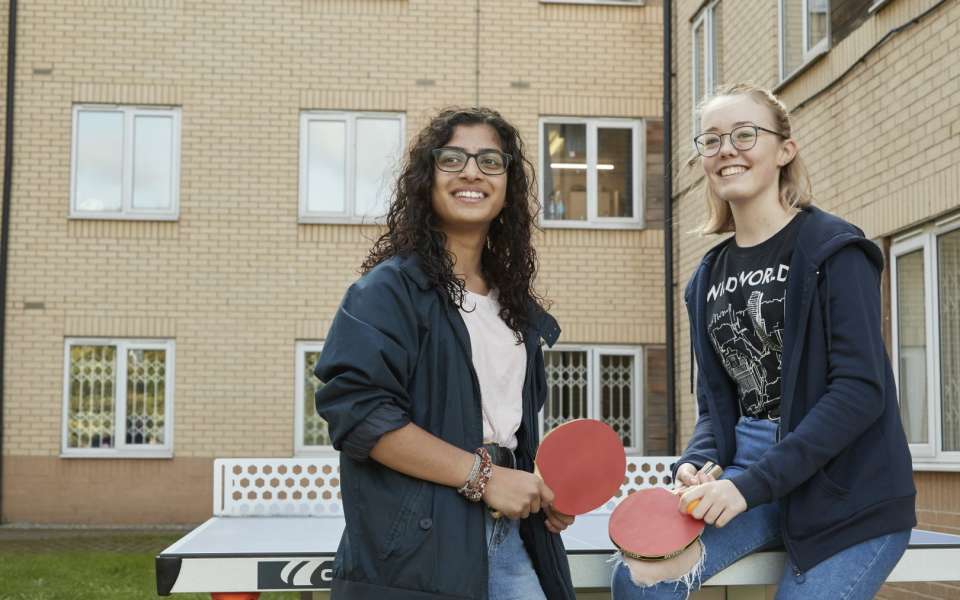 Two students at Raleigh Park student accommodation