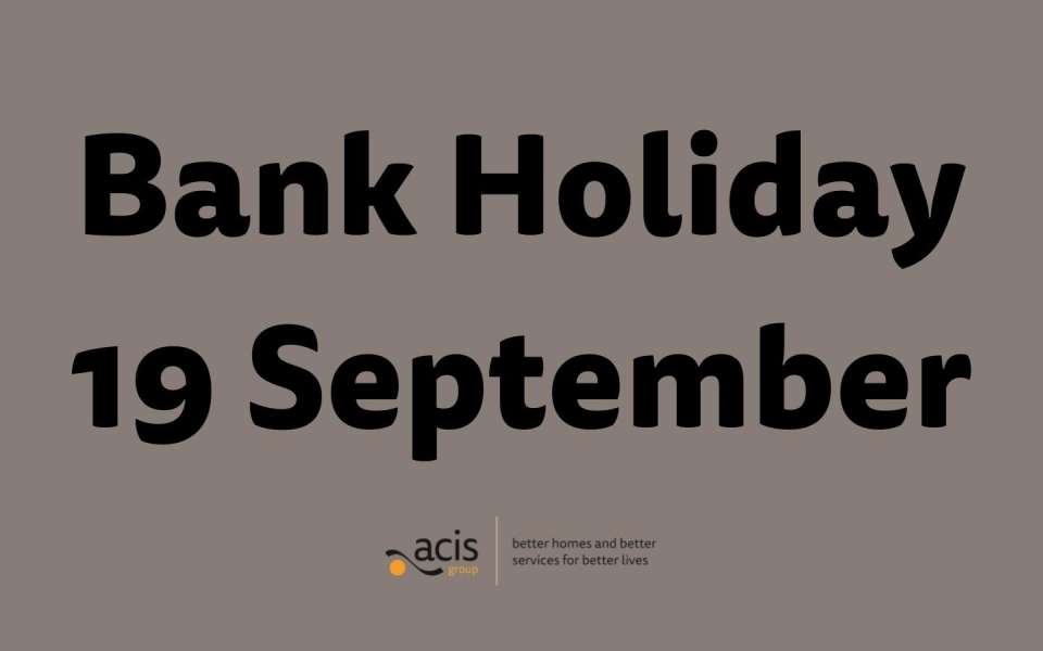 Graphic saying bank holiday 19 September