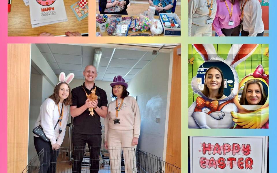 Various pictures showing people enjoying Easter