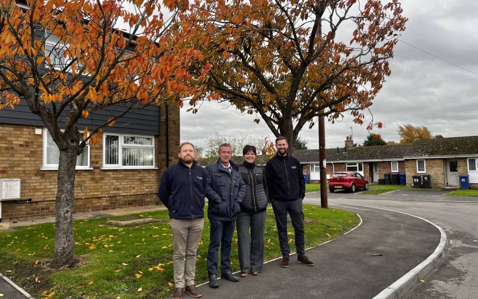 Several parking spaces outside the flats