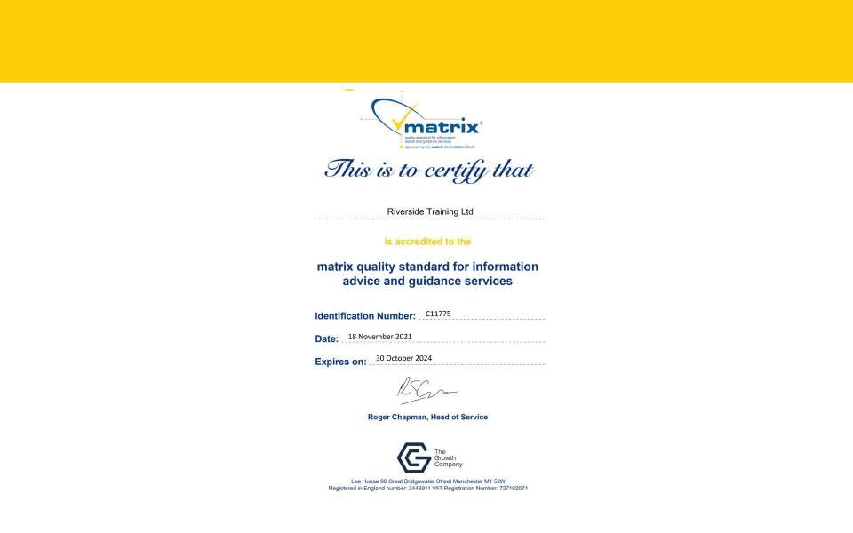 Matrix Standard Certificate