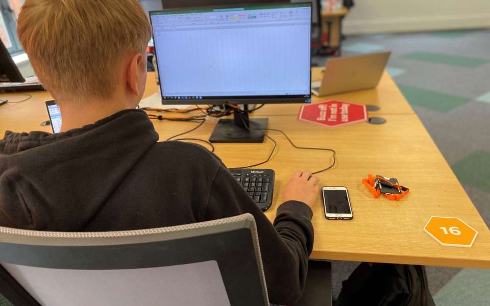 Man working on a computer at a desk