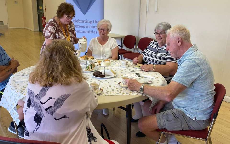 Eyam Close residents enjoying afternoon tea at our Love Your Street event.