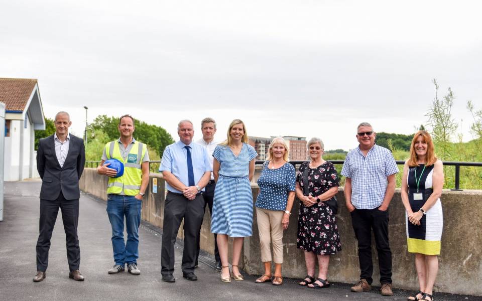 Dignitaries at the Riverside Walk event 