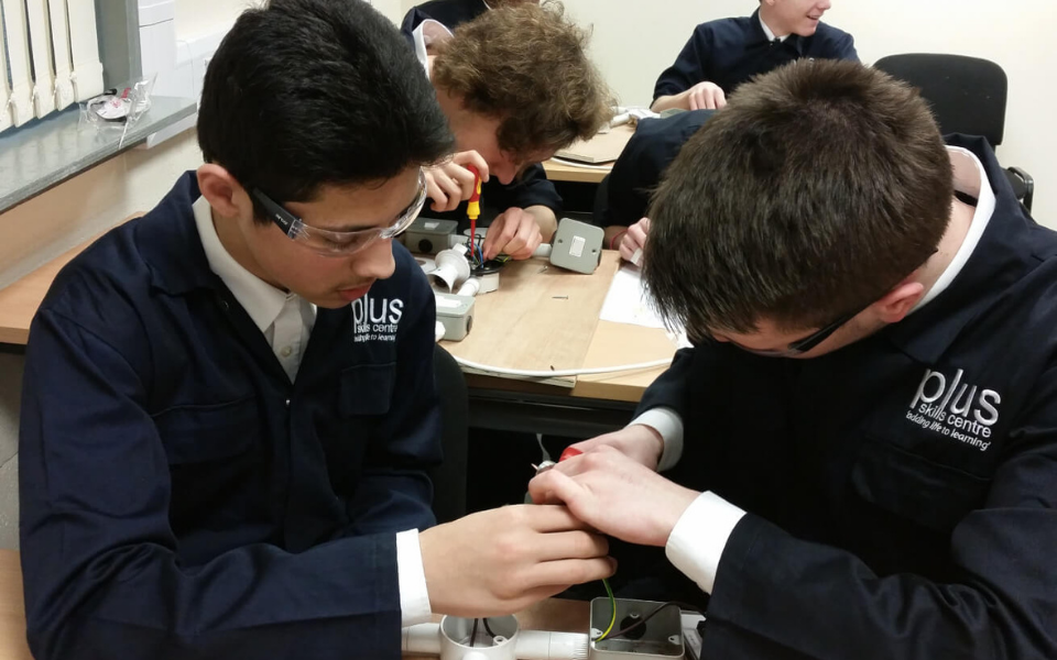 Two young people working together