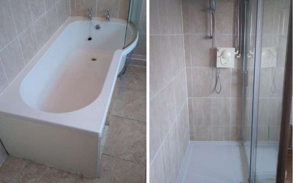 Before and after photos of bathroom